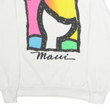 TEEJAYS Mens White Pullover M Cotton Blend Crew Neck Sweatshirt Colourblock Maui