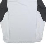 NIKE Mens Grey Black & Neon Green Football Shirt M Long Sleeve Half Zip