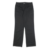 ADIDAS Womens Cotton Blend Black Relaxed Straight Trousers W30 L31 Stylish