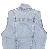 JOVANNI Mens Blue Denim Button Jacket S Cotton Casual Vintage Style