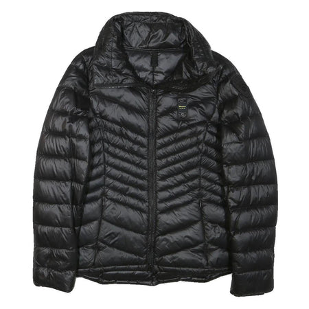 BLAUER Womens Black Quilted Puffer Jacket S Polyester Blend Zip Lightweight