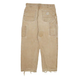 CARHARTT Mens Regular Fit Beige Denim Jeans W32 L26 Workwear Zip Closure