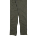 CARHARTT Mens Cotton Blend Slim Fit Green Trousers W28 L32 Casual Zip Closure