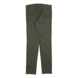 CARHARTT Mens Cotton Blend Slim Fit Green Trousers W28 L32 Casual Zip Closure