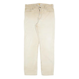 CARHARTT Mens Cotton Blend Beige Relaxed Fit Straight Leg Trousers W34 L32