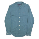 TOMMY HILFIGER Mens Blue Striped Shirt XS Classic Button Down Casual