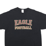 PORT & COMPANY Mens Black Eagle Football T-Shirt XL Short Sleeve Crew Neck