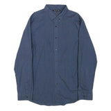 MICHAEL KORS Mens Blue Patterned Shirt XL Cotton Blend Button Down Long Sleeve