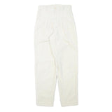 Cream Womens Relaxed Fit Cotton Blend Straight Leg Trousers W25 L29 Casual