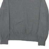 TOMMY HILFIGER Mens Grey Plain Cotton Blend Crew Neck Basic Knit Jumper L