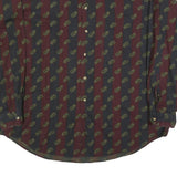 NAUTICA Mens Black & Maroon Paisley Patterned Shirt XL Cotton Blend Classic