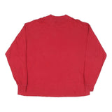 LEE Mens Red Plain Long Sleeve Crew Neck Cotton Blend XL Casual T-Shirt