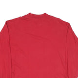 LEE Mens Red Plain Long Sleeve Crew Neck Cotton Blend XL Casual T-Shirt