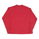 LEE Mens Red Plain Long Sleeve Crew Neck Cotton Blend XL Casual T-Shirt