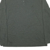 NAUTICA Mens Green Long Sleeve Plain Polo Shirt L Cotton Blend Classic Fit