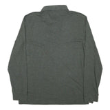 NAUTICA Mens Green Long Sleeve Plain Polo Shirt L Cotton Blend Classic Fit