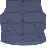 DOWN HOUSE Mens Blue Sleeveless Puffer Jacket M Polyester Blend Zip Casual