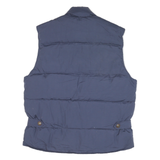 DOWN HOUSE Mens Blue Sleeveless Puffer Jacket M Polyester Blend Zip Casual