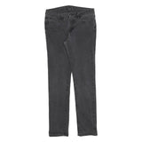 LEVI'S Womens Slim Black Denim Raw Slim Skinny Jeans W30 L34 Stylish