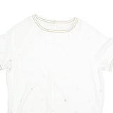 MILLA STAR Womens White Printed Top Short Sleeve Round Neck M Casual