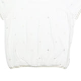 MILLA STAR Womens White Printed Top Short Sleeve Round Neck M Casual