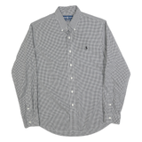 RALPH LAUREN Mens Black & White Checked Shirt L Classic Fit Button-Down Collar