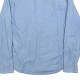 LEVI'S Mens Blue Denim Shirt M Cotton Blend Button Collar Casual Long Sleeve