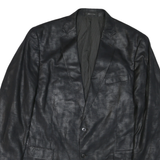 Mens Black Polyester Blend Classic Jacket XL Button Plain Formal Outerwear