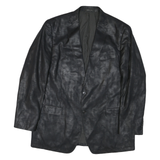 Mens Black Polyester Blend Classic Jacket XL Button Plain Formal Outerwear