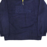 JC PENNY Mens Navy & Yellow USA Olympic Plain Half Zip Pullover Jumper M