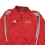 ADIDAS Mens Red & Black FC Schlieren Schiedsrichter Zip Jacket M Polyester Blend