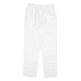 Womens Regular Fit White Cotton Blend Trousers W26 L28 Zip Closure Plain Pattern
