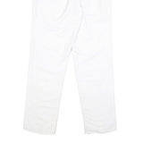 Womens Regular Fit White Cotton Blend Trousers W26 L28 Zip Closure Plain Pattern