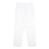 Womens Regular Fit White Cotton Blend Trousers W26 L28 Zip Closure Plain Pattern