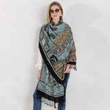 Anyyou 100% Pure Merino Wool Gray Poncho for Women Winter Large Scarf Pashmina Shawl Bandana Neck Wrap