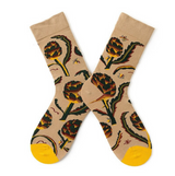 Anyfootwear 5 Pairs Size 5-9 Women Fashion Socks Combed Cotton Abstract Round Flower Oil Painting Print Novelty Funny Happy Crew Socks Colorful Casual Christmas Gift