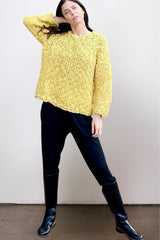 Flammé  Hand-Spun Baby Alpaca Sweater- Cebolla