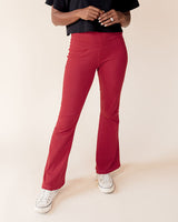 Rib Knit Flex-Fit Flare Legging in Rust