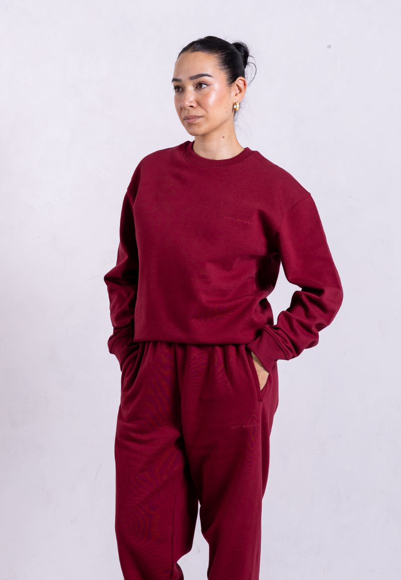 Organic Cotton Sweatshirt, Ruby Wine