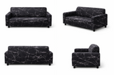Anyseat 3-Seater Sofa Cover – Marble Black Geometric Style Slipcover for Living Room Chair Protection