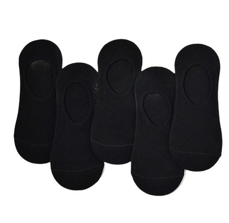 Anyfootwear 5 Pairs Size 10-14 Black Men Women Fashion Socks Cotton Long Crew Socks High Quality Office Business Sports Skateboard Knitted Casual