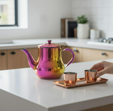 Anygleam Pink Rainbow Stainless Steel Teapot with Filter – Multi-Purpose Kettle for Coffee, Tea, Oil & Seasonings