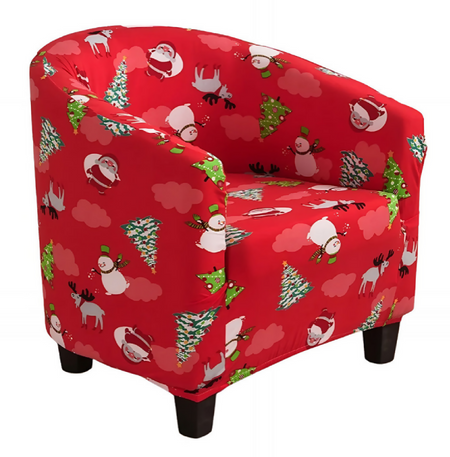 Anyseat Christmas Red Chair Cover – Dustproof Tub Slipcover for Home Décor