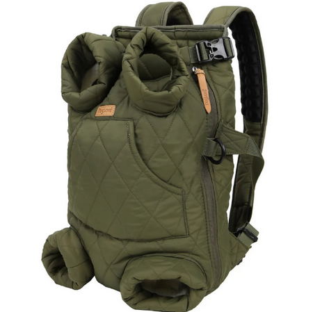 Anypet Green Cozy Winter Pet Carrier Backpack with Hoodie & Storage Pockets for Small to Medium Dogs