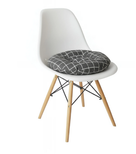 Anypillow Black Grid Pattern Chair Pad – Soft Seat Cushion