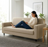 Anyseat 3-Seater Sofa Cover – Plain Beige Style Slipcover for Living Room Chair Protection