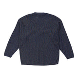 Benetton V-neck Jumper - Medium Blue Cotton