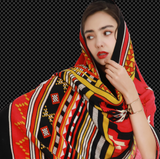 Anyyou 100% Merino Wool Red Native West Silk Satin Large Winter Scarf Pashmina Shawl Bandana Perfect For Women Ladies Fashion Style