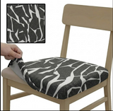 Anyseat Black and White Crack Linear Print Chair Cover – Stretch Washable Removable Seat Cover for Dining & Kitchen