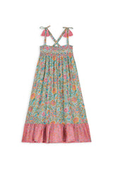 Girl dress Marceline - Water Flower Pink